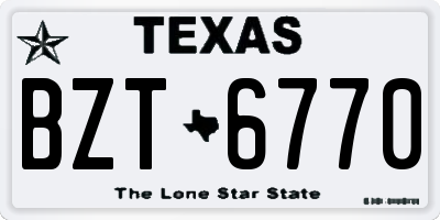 TX license plate BZT6770