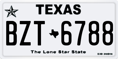 TX license plate BZT6788