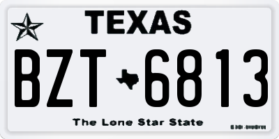 TX license plate BZT6813
