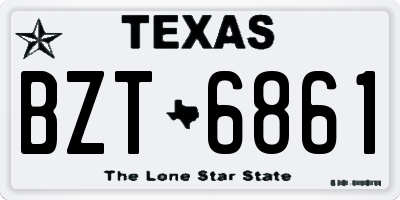 TX license plate BZT6861