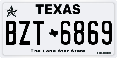 TX license plate BZT6869