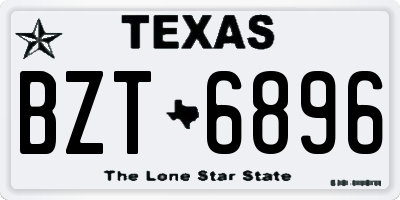 TX license plate BZT6896