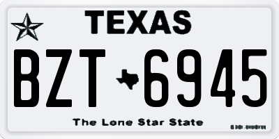 TX license plate BZT6945