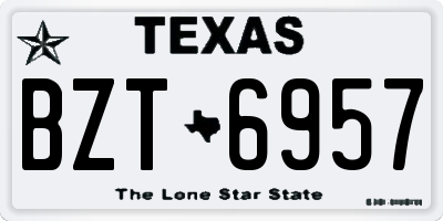 TX license plate BZT6957