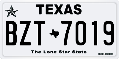 TX license plate BZT7019