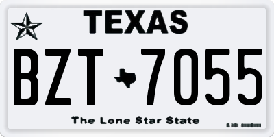 TX license plate BZT7055