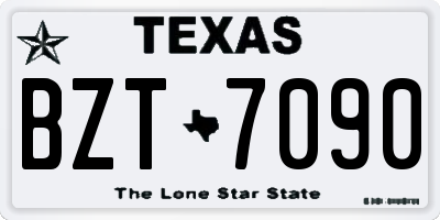TX license plate BZT7090