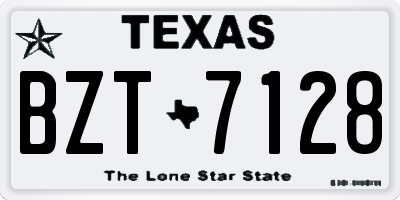 TX license plate BZT7128