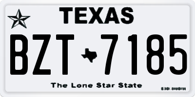 TX license plate BZT7185