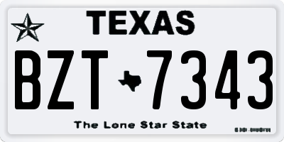 TX license plate BZT7343