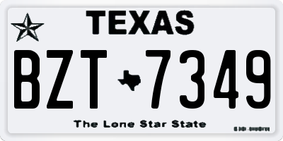 TX license plate BZT7349