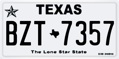 TX license plate BZT7357