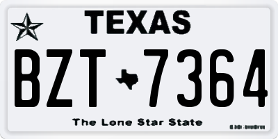 TX license plate BZT7364