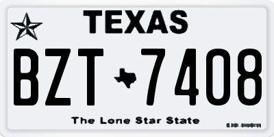TX license plate BZT7408
