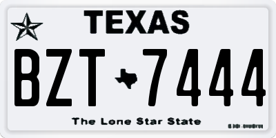 TX license plate BZT7444