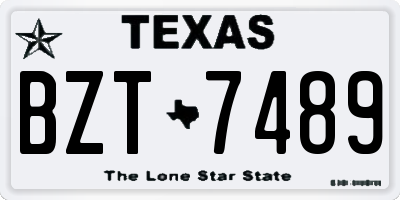 TX license plate BZT7489