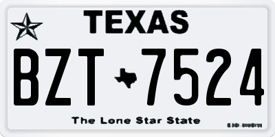 TX license plate BZT7524