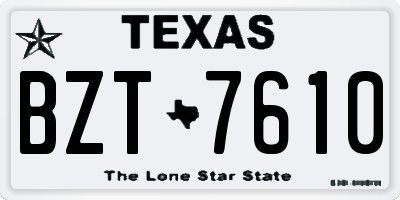 TX license plate BZT7610