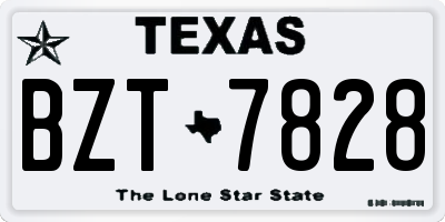 TX license plate BZT7828