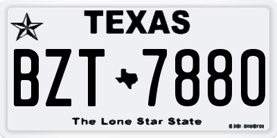 TX license plate BZT7880