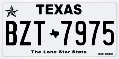 TX license plate BZT7975