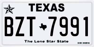TX license plate BZT7991