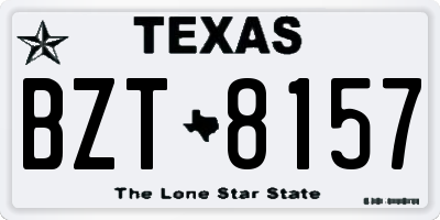 TX license plate BZT8157