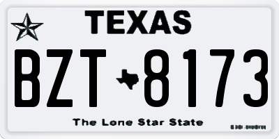TX license plate BZT8173