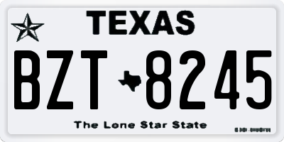 TX license plate BZT8245