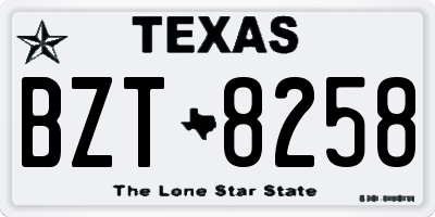 TX license plate BZT8258