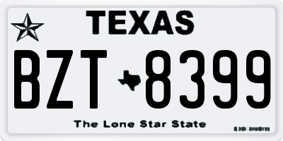 TX license plate BZT8399