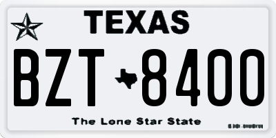 TX license plate BZT8400