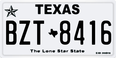 TX license plate BZT8416