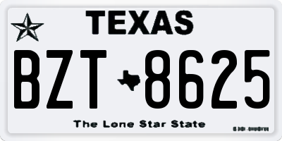 TX license plate BZT8625