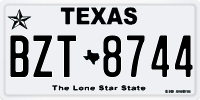 TX license plate BZT8744