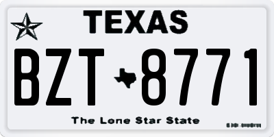 TX license plate BZT8771