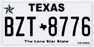 TX license plate BZT8776