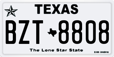 TX license plate BZT8808