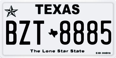TX license plate BZT8885