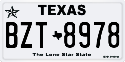 TX license plate BZT8978