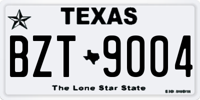 TX license plate BZT9004