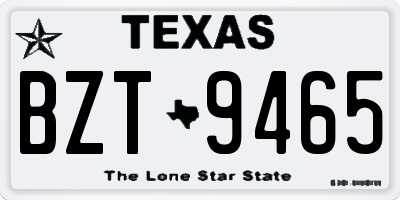 TX license plate BZT9465