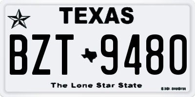 TX license plate BZT9480