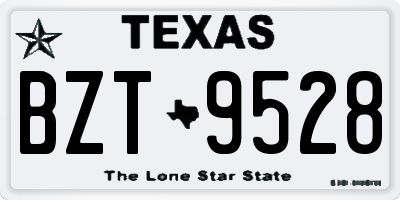 TX license plate BZT9528