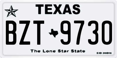 TX license plate BZT9730