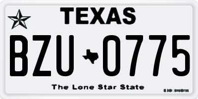 TX license plate BZU0775