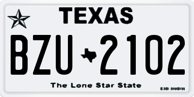 TX license plate BZU2102
