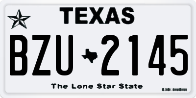 TX license plate BZU2145
