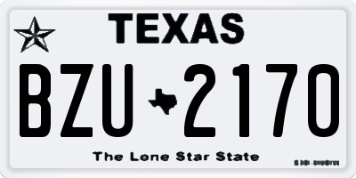 TX license plate BZU2170