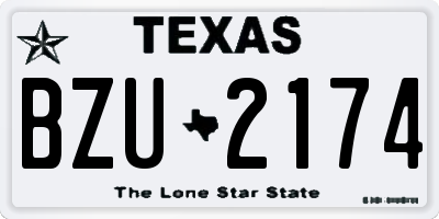 TX license plate BZU2174